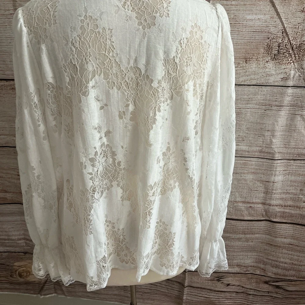 POL White Lace Ruffle Blouse - Picture 4 of 6